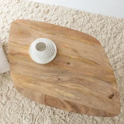 Table basse losange en bois de manguier et métal Aimée