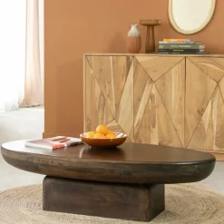 Table basse ovale en bois de manguier Morana