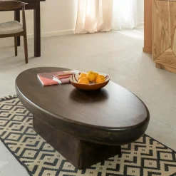 Table basse ovale en bois de manguier Morana