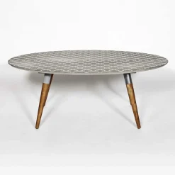 Table Basse plateau motif graphique et pieds en bois ScandiGraphiK