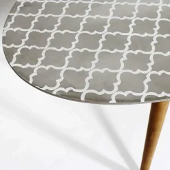 Table Basse plateau motif graphique et pieds en bois ScandiGraphiK