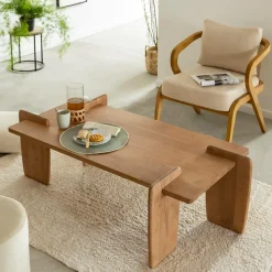 Table basse rectangle en bois d'acacia Zola