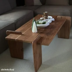 Table basse rectangle en bois d'acacia Zola