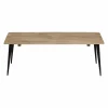 Table basse rectangle en bois de manguier et métal Aimée
