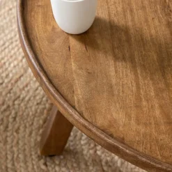 Table basse ronde en bois de manguier Elara