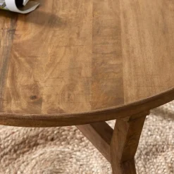 Table basse ronde en bois de manguier Elara