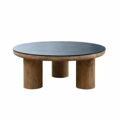 Table basse ronde en pin recyclé Constance