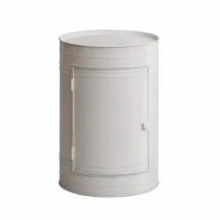 Table de chevet bidon en métal blanc Meryl