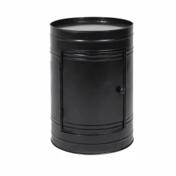 Table de chevet bidon en métal noir Meryl