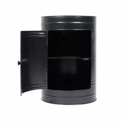 Table de chevet bidon en métal noir Meryl