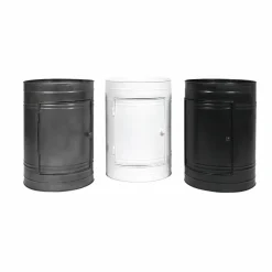 Table de chevet bidon en métal noir Meryl