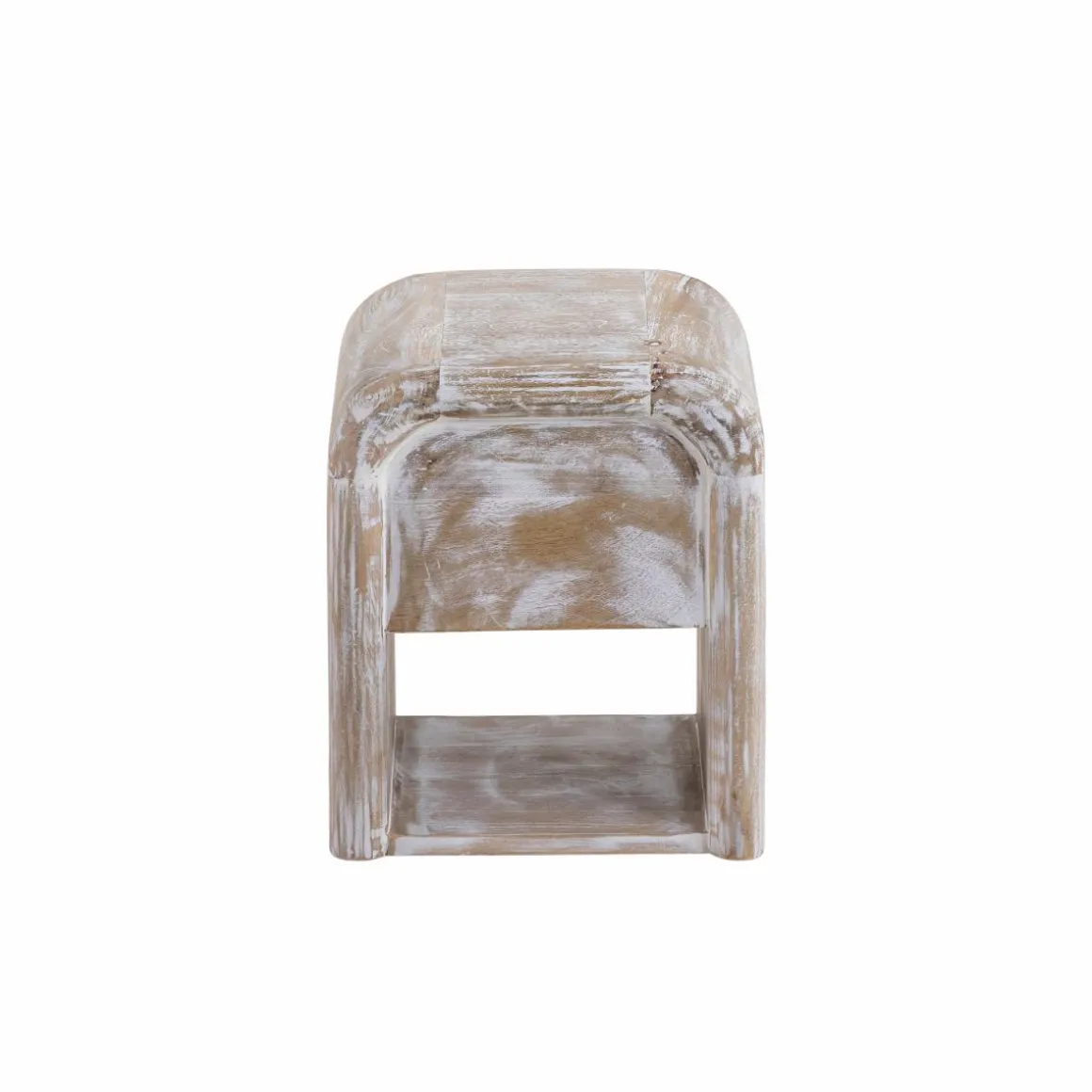 Table de chevet blanchie en bois de manguier Gilda