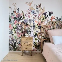 Table de chevet en bois de manguier 4 tiroirs Maëva