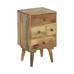 Table de chevet en bois de manguier 4 tiroirs Maëva