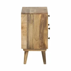 Table de chevet en bois de manguier 4 tiroirs Maëva