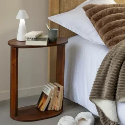 Table de chevet en bois de manguier Swan