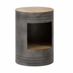 Table de chevet en métal gris Locker