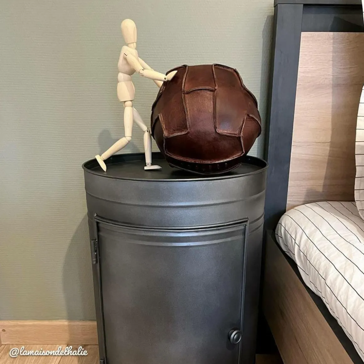 Table de chevet en métal gris Meryl