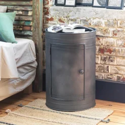 Table de chevet en métal gris Meryl