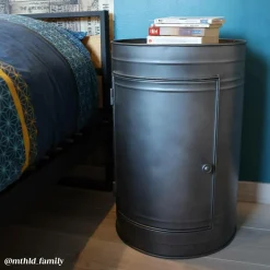 Table de chevet en métal gris Meryl