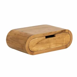Table de chevet murale arrondie en bois d'acacia Orane
