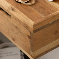 Table de chevet murale carrée en bois d'acacia Orane