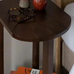 Table de chevet ovale en bois de manguier Sharon