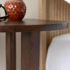 Table de chevet ovale en bois de manguier Sharon