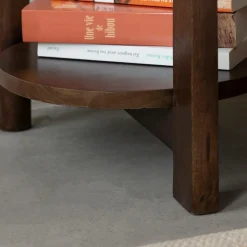 Table de chevet ovale en bois de manguier Sharon