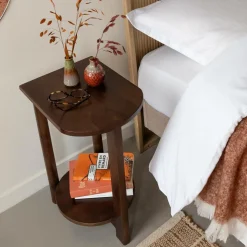 Table de chevet ovale en bois de manguier Sharon