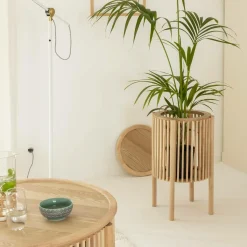 Table de chevet ronde en bois de pin Vénus