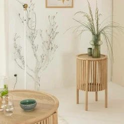 Table de chevet ronde en bois de pin Vénus