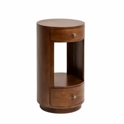 Table de chevet ronde en bois de manguier Oana