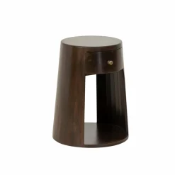 Table de chevet ronde en bois de manguier Isao