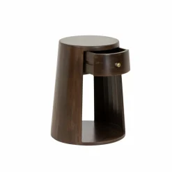 Table de chevet ronde en bois de manguier Isao