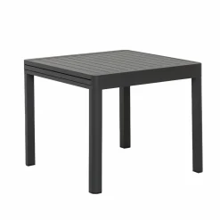 Table de jardin carrée en aluminium gris Kaïa