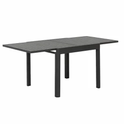 Table de jardin carrée en aluminium gris Kaïa
