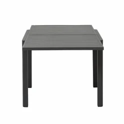 Table de jardin carrée en aluminium gris Kaïa