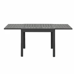 Table de jardin carrée en aluminium gris Kaïa