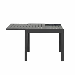 Table de jardin carrée en aluminium gris Kaïa