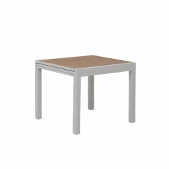 Table de jardin carrée en aluminium blanc Ayden