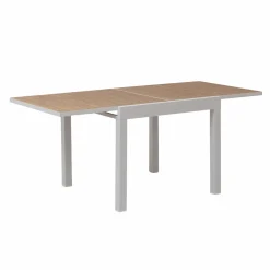 Table de jardin carrée en aluminium blanc Ayden