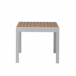 Table de jardin carrée en aluminium blanc Ayden