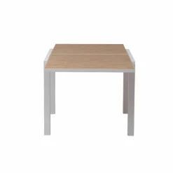 Table de jardin carrée en aluminium blanc Ayden