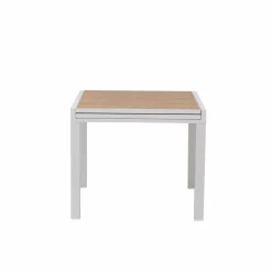 Table de jardin carrée en aluminium blanc Ayden