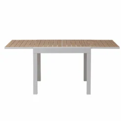 Table de jardin carrée en aluminium blanc Ayden