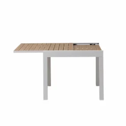 Table de jardin carrée en aluminium blanc Ayden