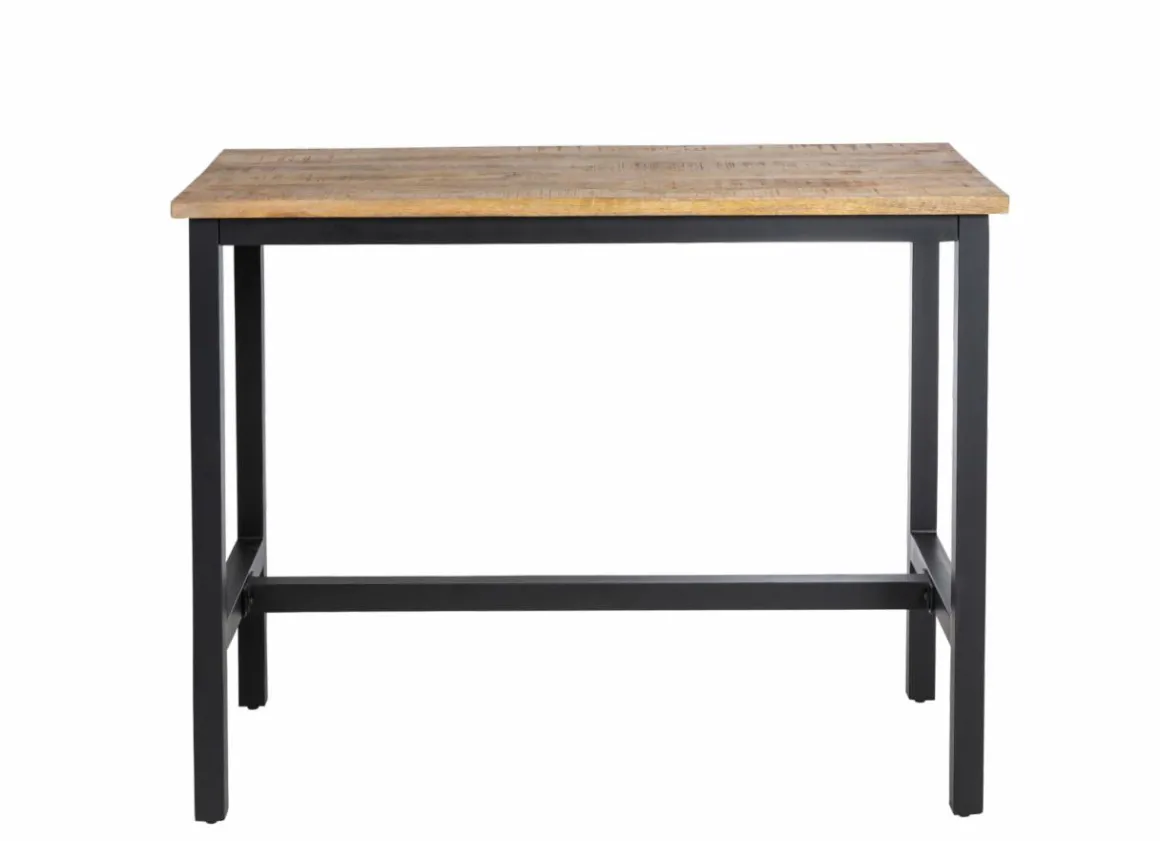Table haute en bois de manguier et métal Petra