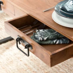 Table à manger avec allonges en bois d'acacia Havana