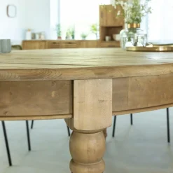 Table à manger avec allonges en bois recyclé Garance